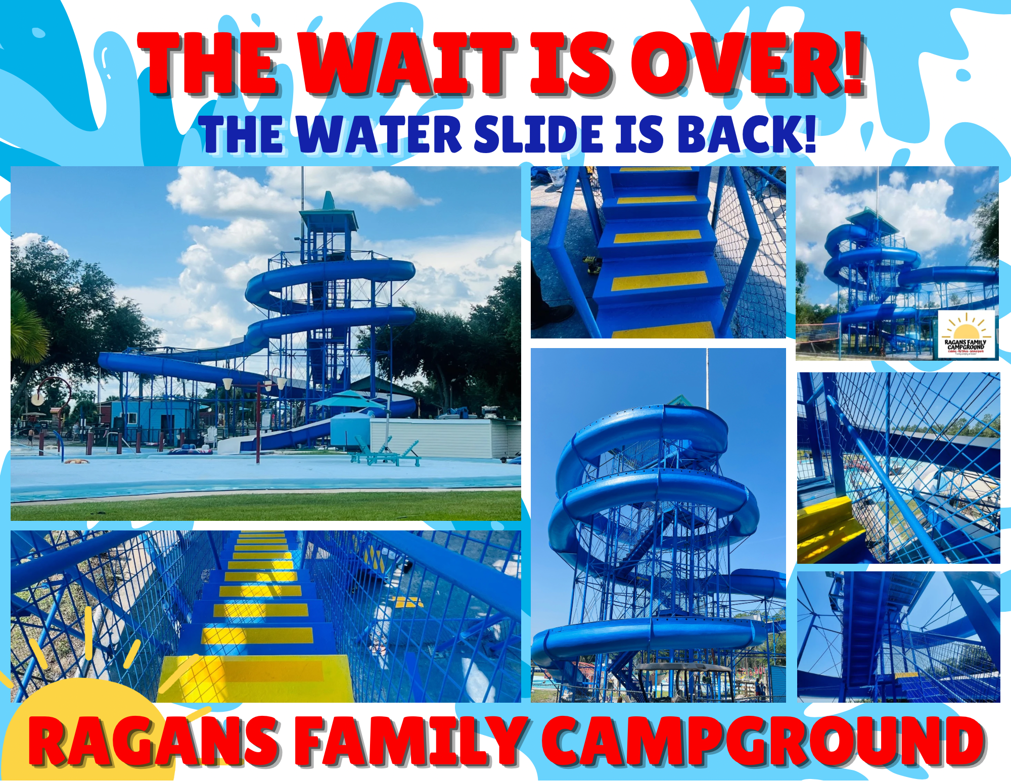 The Wait Is Over! The Water Slide is Back at Ragans Family Campground