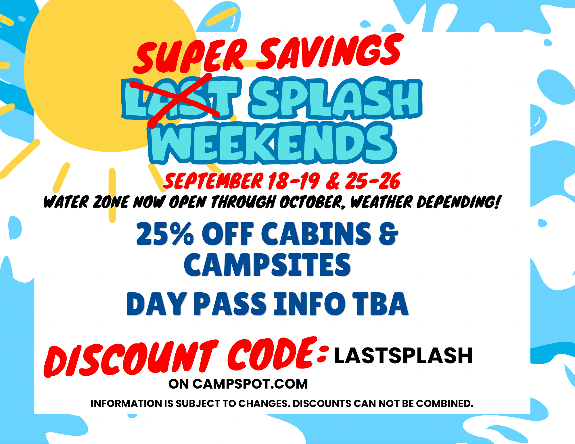 super savings - splash weekends